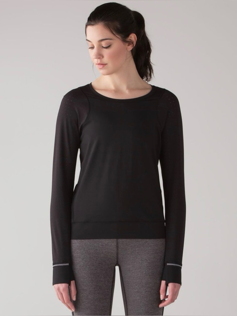 Lululemon Mind Over Miles Long Sleeve Black Running Top